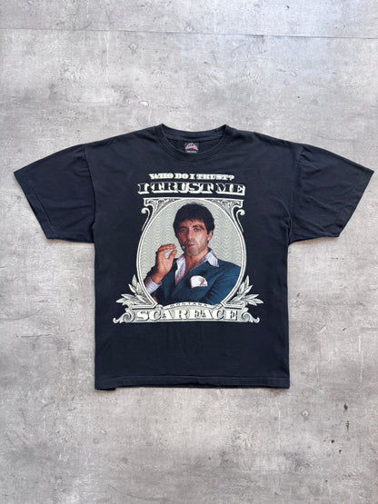 1990's 'Single Stitch" The Roxx Scarface Al Pacino "Who Do I Trust? I Trust Me" Graphic Tee