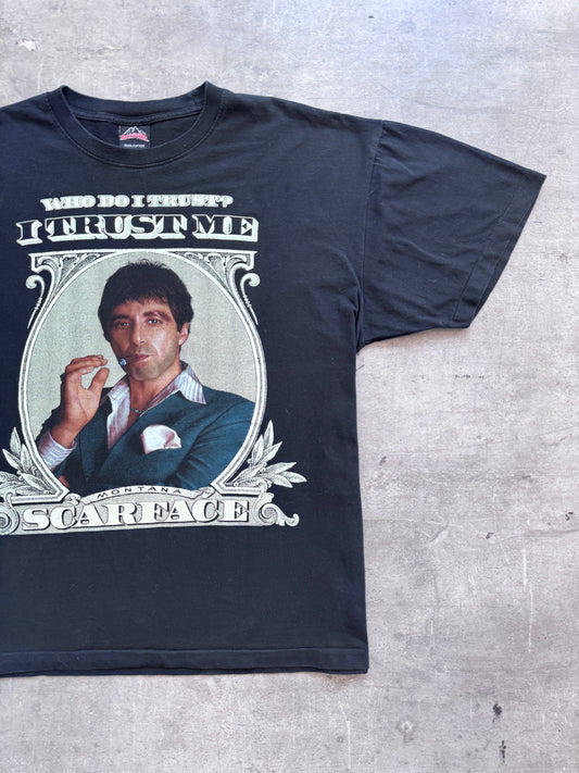 1990's 'Single Stitch" The Roxx Scarface Al Pacino "Who Do I Trust? I Trust Me" Graphic Tee