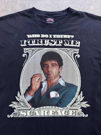 1990's 'Single Stitch" The Roxx Scarface Al Pacino "Who Do I Trust? I Trust Me" Graphic Tee