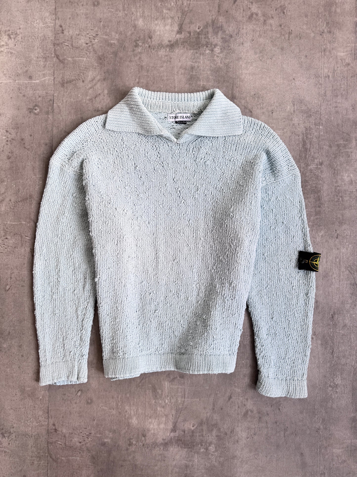 A/W 1984 Stone Island Chenille Baby Blue Knit