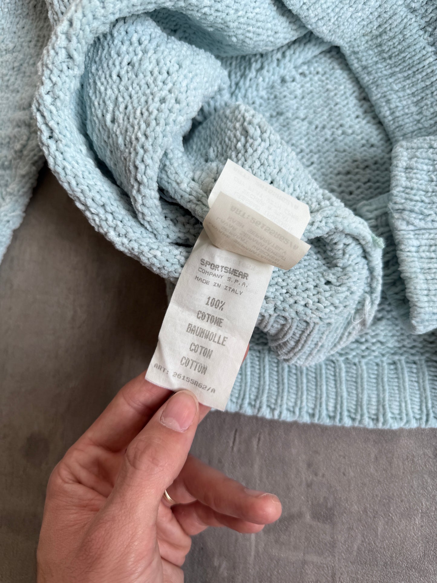 A/W 1984 Stone Island Chenille Baby Blue Knit