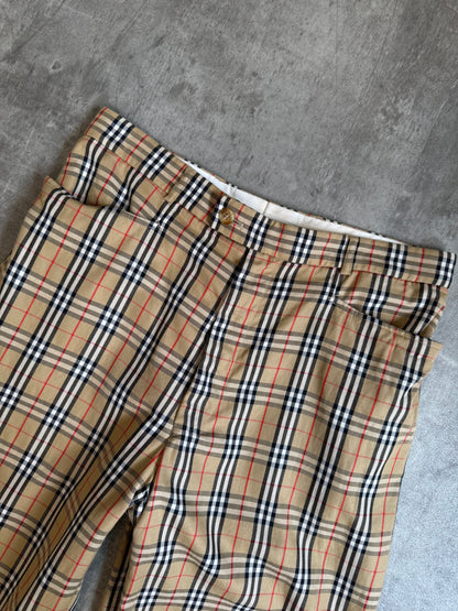 1980s Burberry Nova Check Print Tailored Trousers