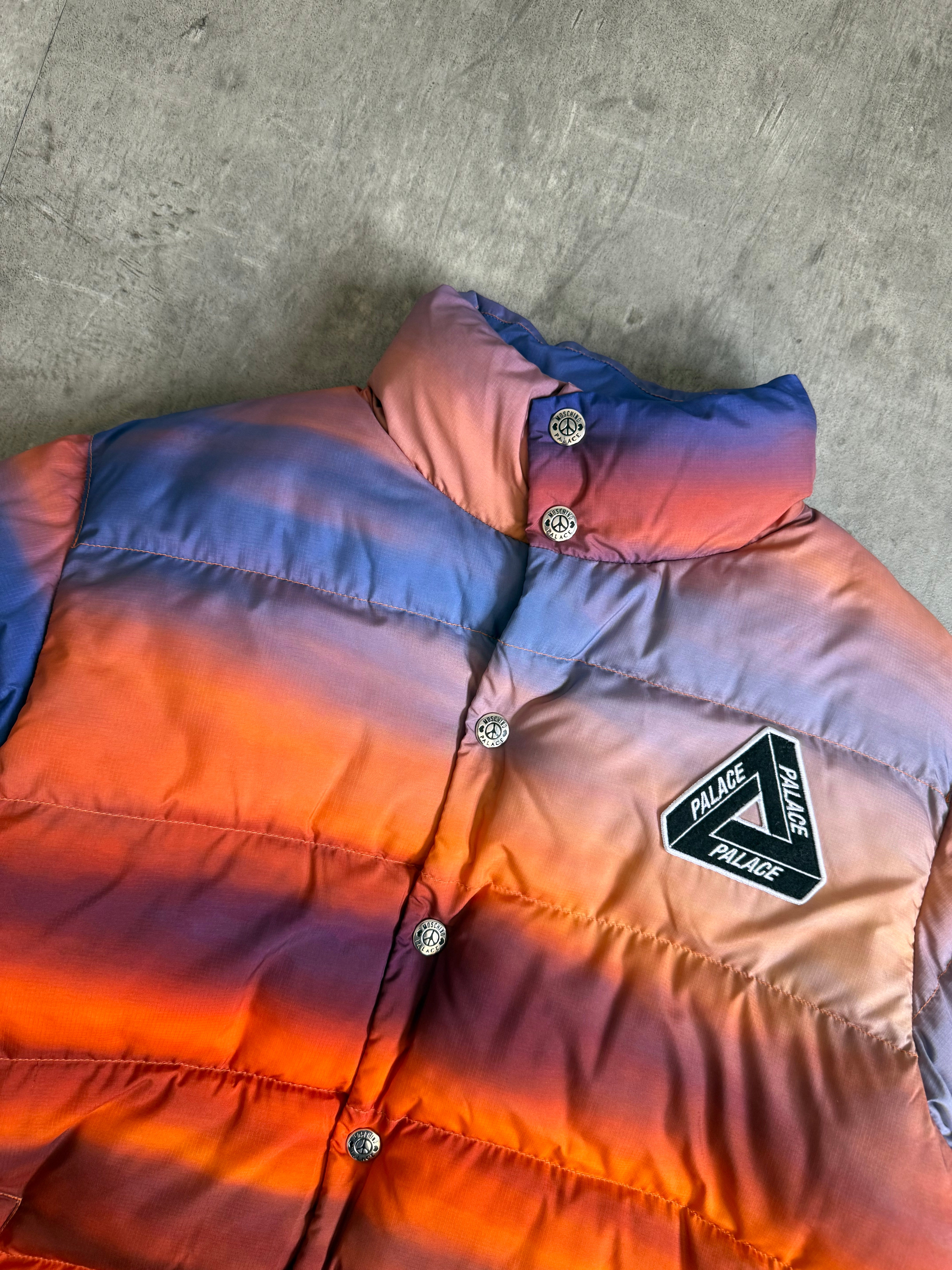 F/W 2020 Palace x Moschino Ombre Sunset Puffer Jacket – Vintage