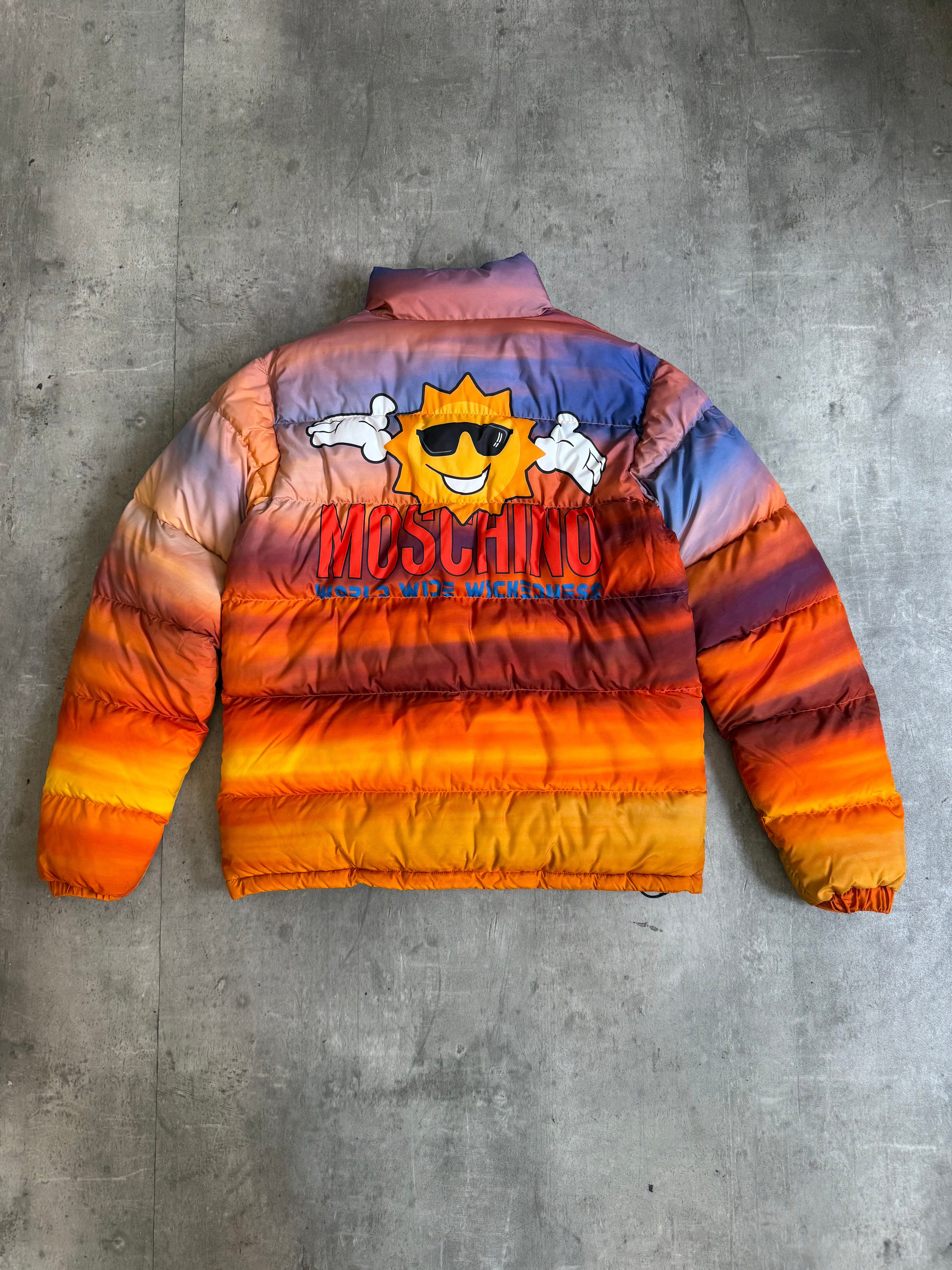 F/W 2020 Palace x Moschino Ombre Sunset Puffer Jacket – Vintage