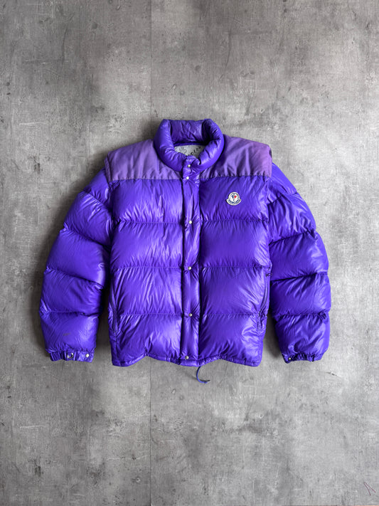 Moncler Detachable Sleeve Purple Puffer Jacket