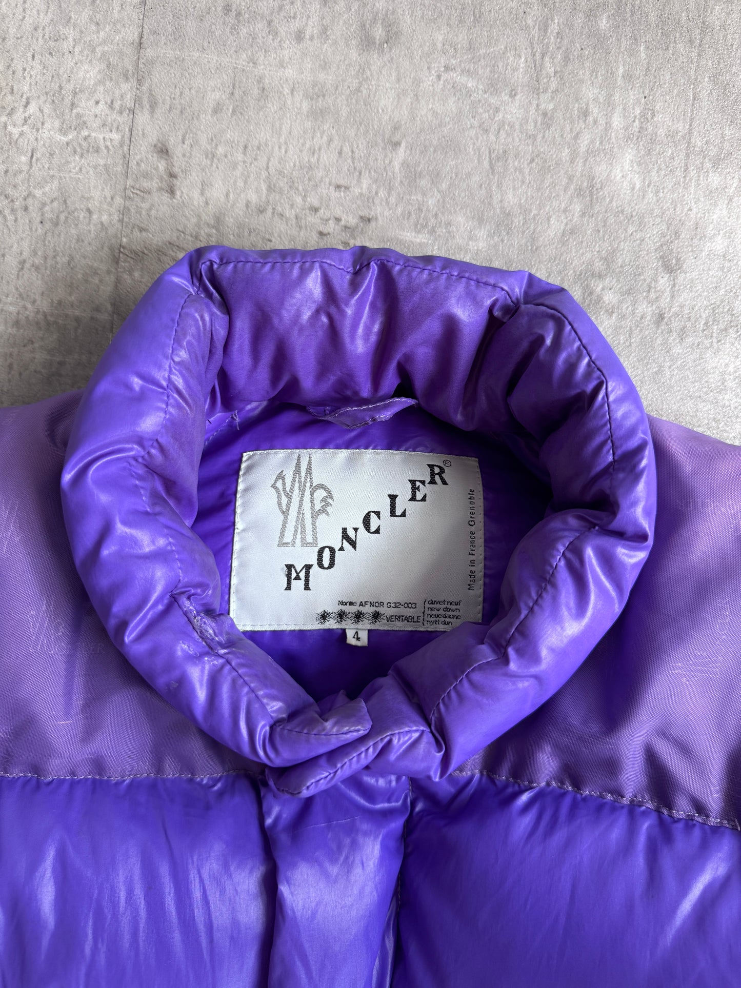 Moncler Detachable Sleeve Purple Puffer Jacket