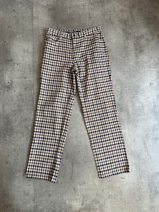 Aquascutum Classic Gingham Check Tailored Trousers