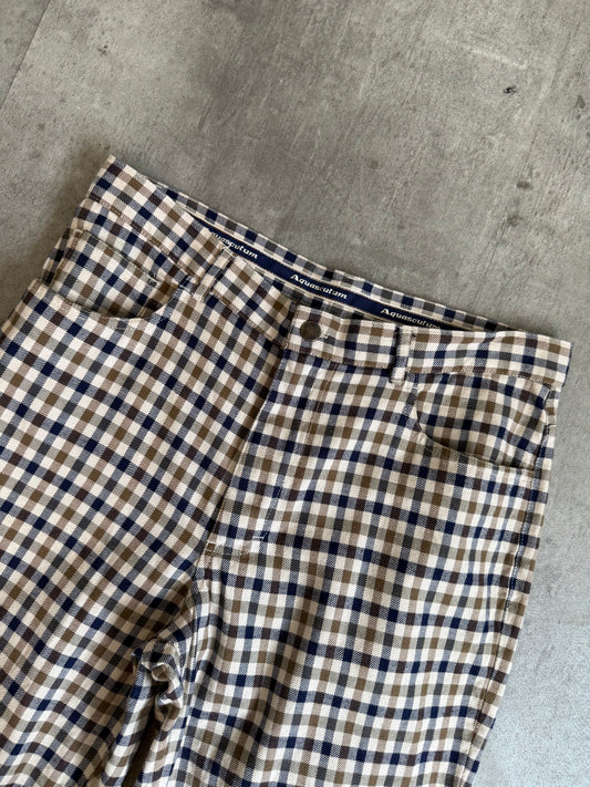 Aquascutum Classic Gingham Check Tailored Trousers