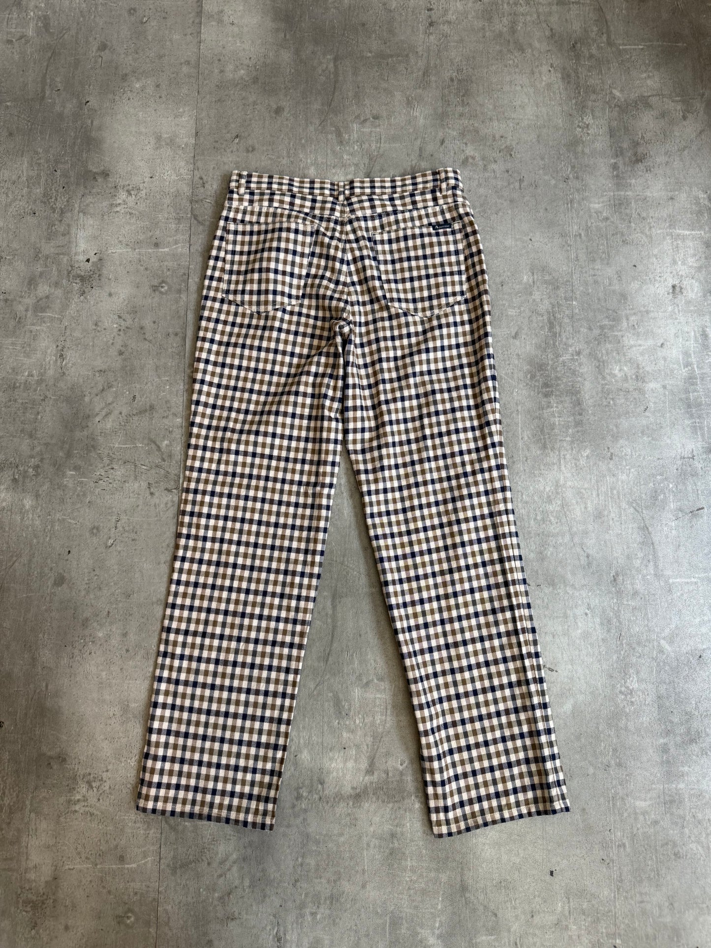 Aquascutum Classic Gingham Check Tailored Trousers