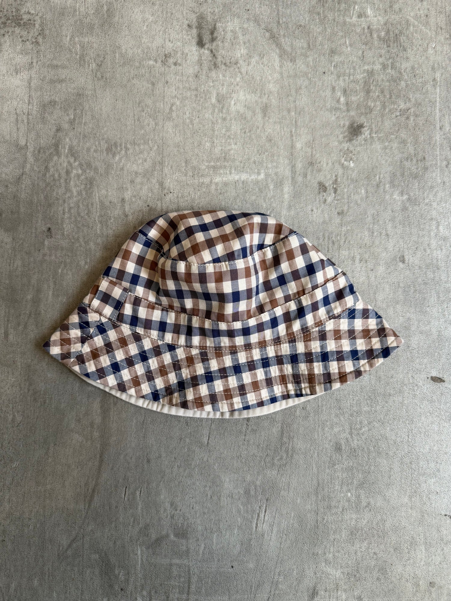Aquascutum Classic Gingham Check Print Bucket Hat