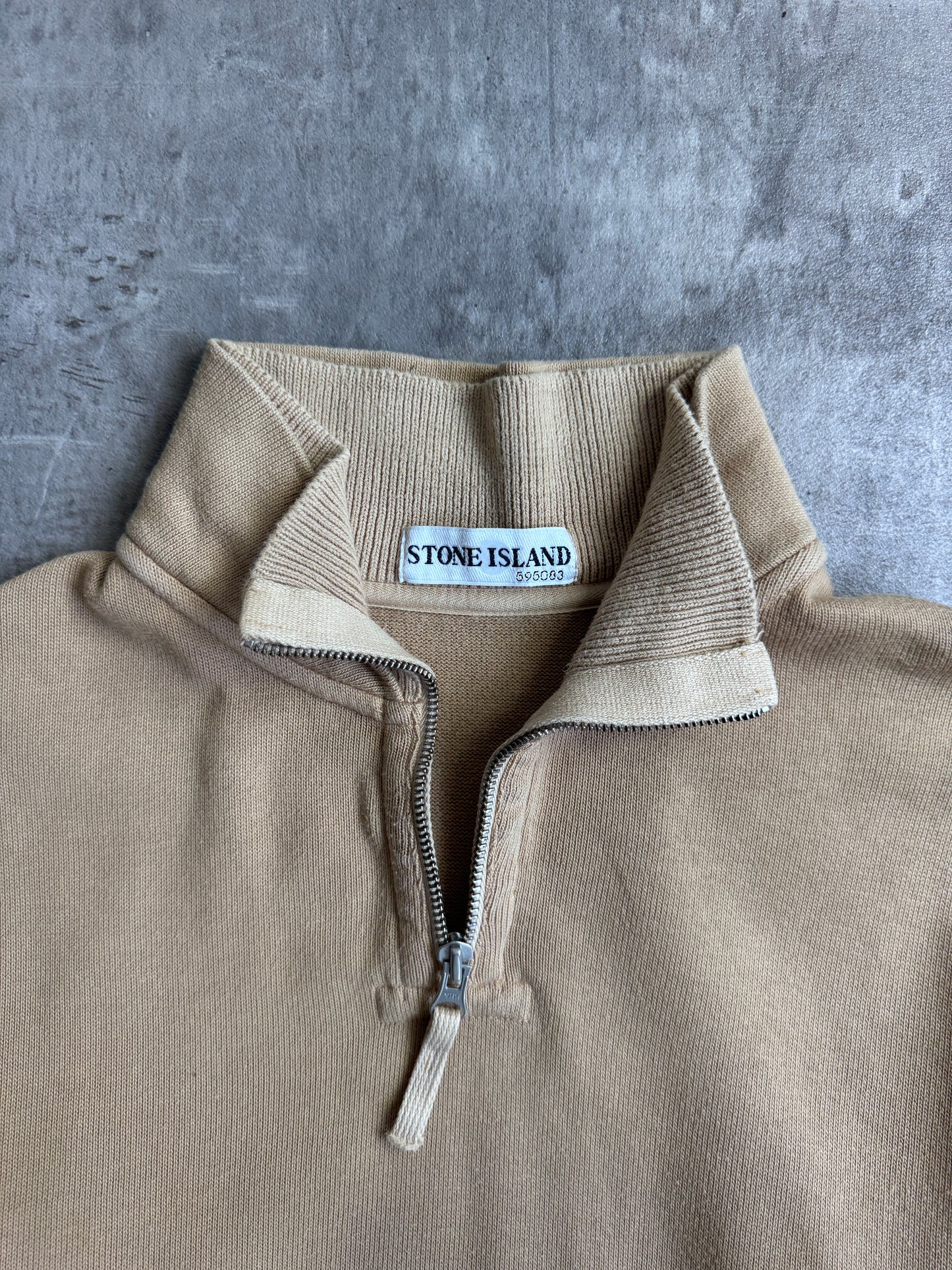 A/W 2001 Stone Island Beige Quarter Zip Sweater