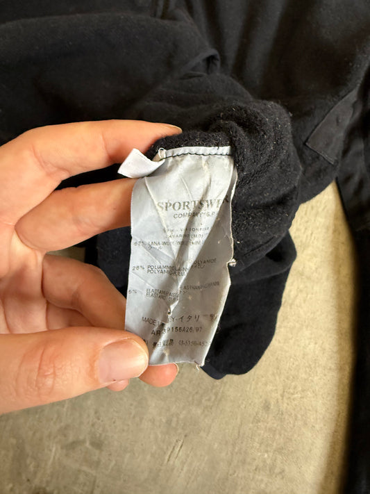 A/W 2006 Stone Island Black Rib Knit Hooded Pullover