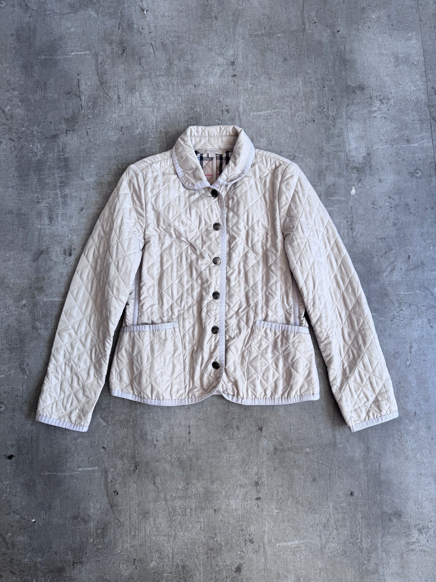 Burberry Black Label Nova Check Lined Diamond Quilt Jacket