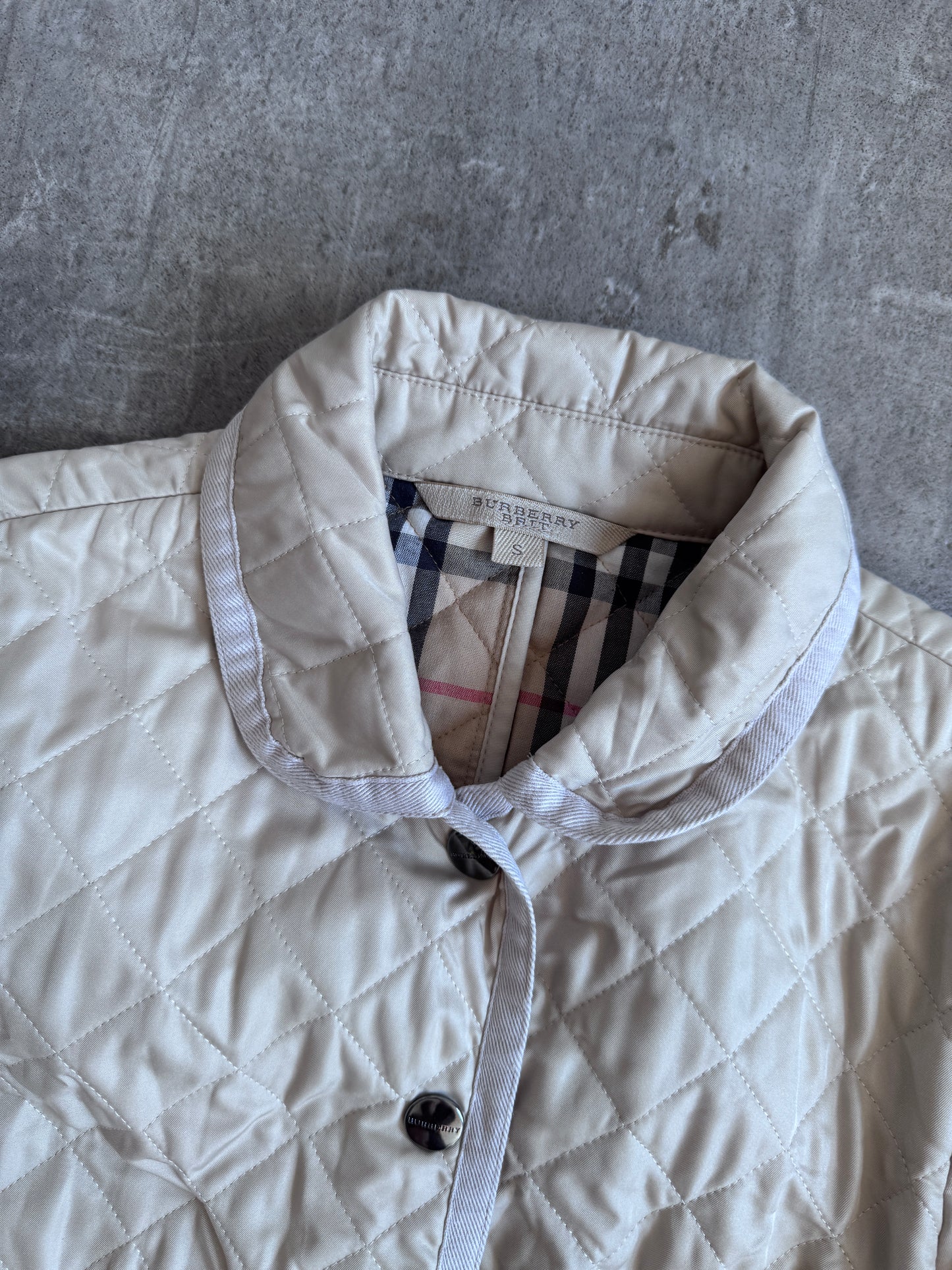 Burberry Black Label Nova Check Lined Diamond Quilt Jacket