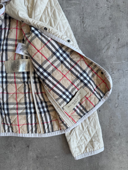 Burberry Black Label Nova Check Lined Diamond Quilt Jacket