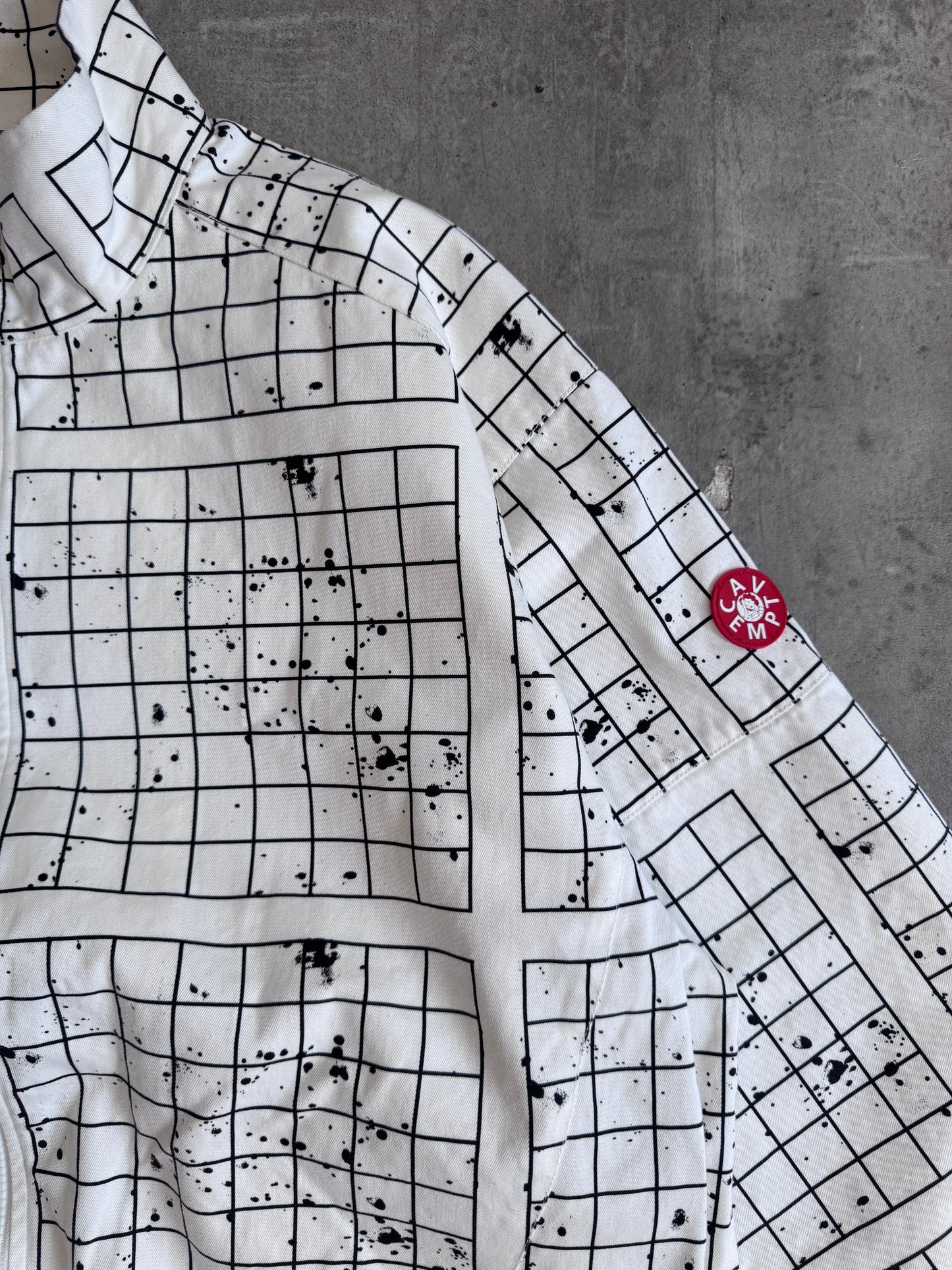 Cav Empt Paneled Splatter Grid Zip Jacket
