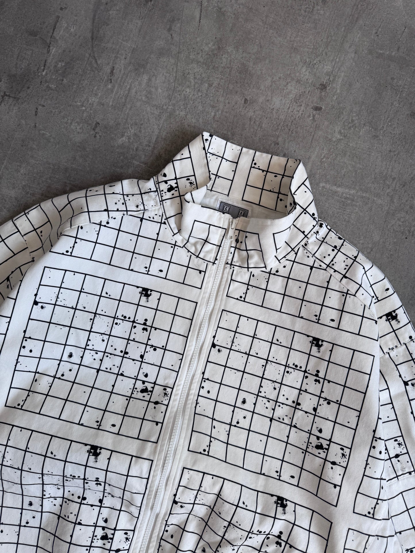 Cav Empt Paneled Splatter Grid Zip Jacket