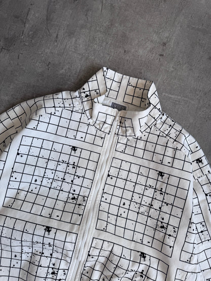 Cav Empt Paneled Splatter Grid Zip Jacket