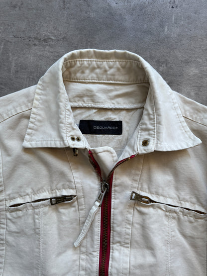 Dsquared2 Beige Zip-up Harrington Jacket