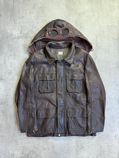 2014 C.P. Company Google Mille Miglia Leather Jacket