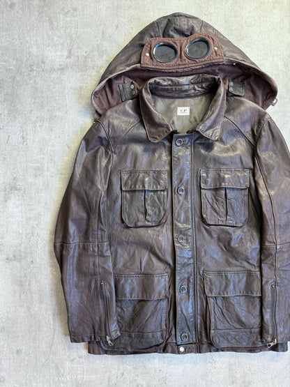 2014 C.P. Company Google Mille Miglia Leather Jacket