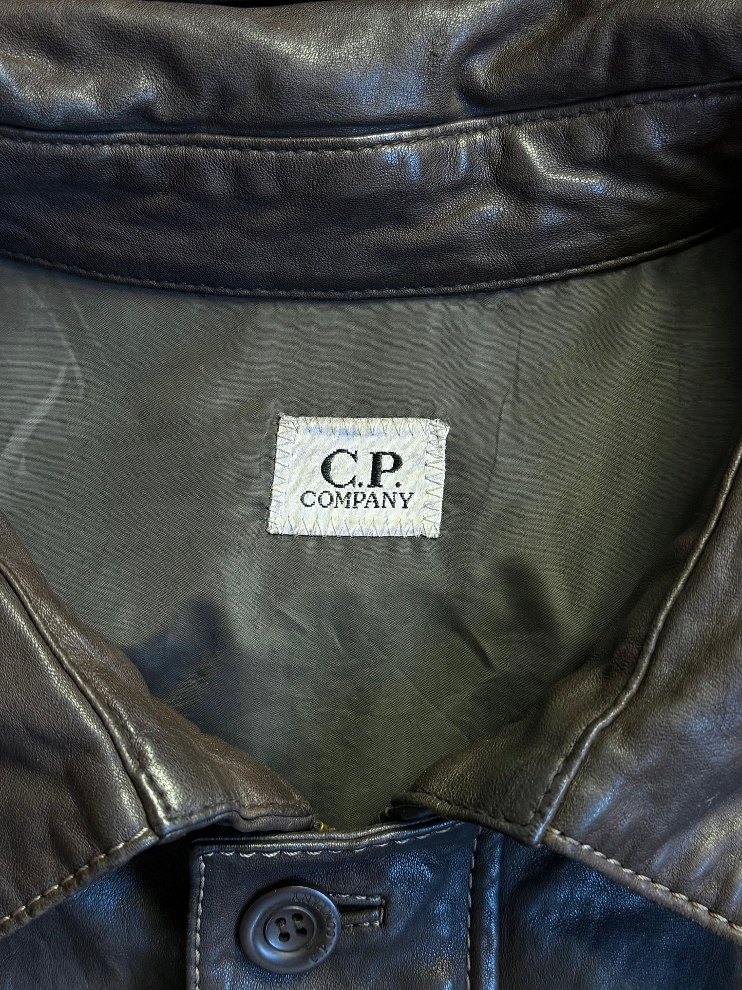 2014 C.P. Company Google Mille Miglia Leather Jacket