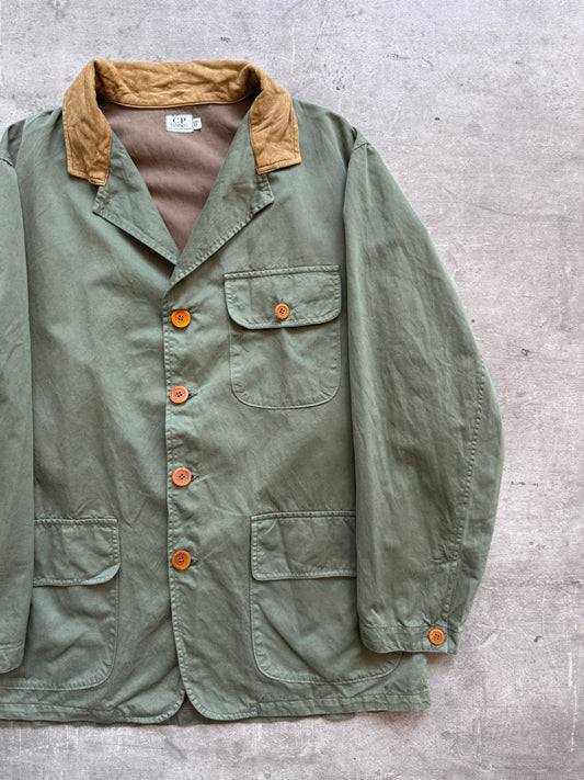 S/S1992 C.P. Company Green Suede Collar Hunting Jacket