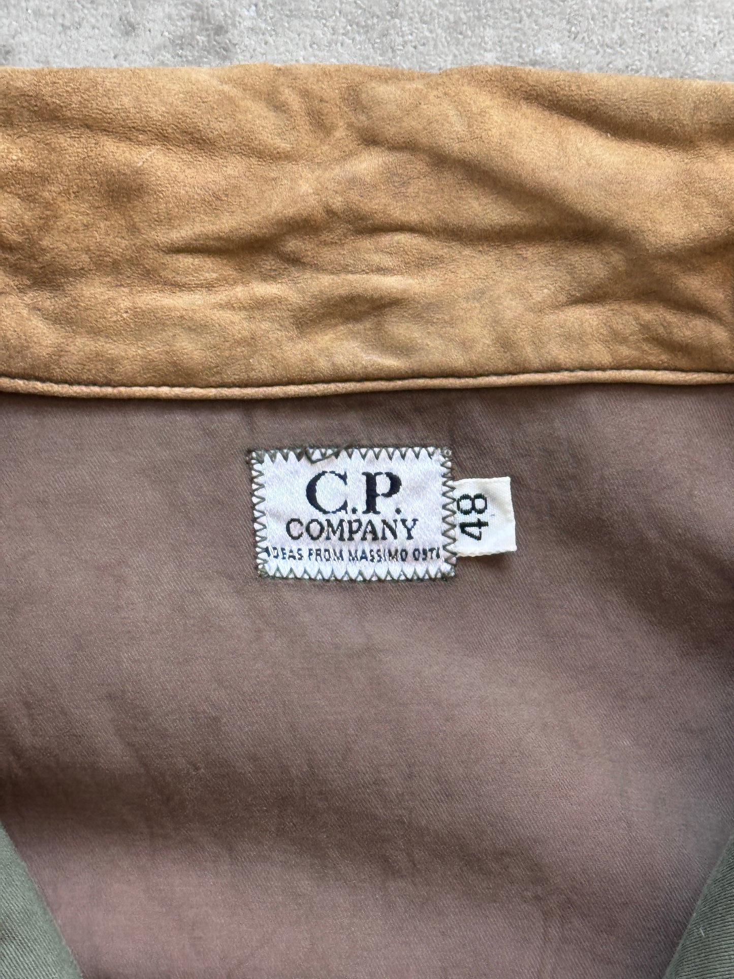 S/S1992 C.P. Company Green Suede Collar Hunting Jacket