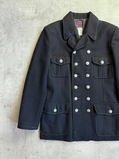 1990 Gaultier Jeans Contrast Stitch Military Style Wool Jacket
