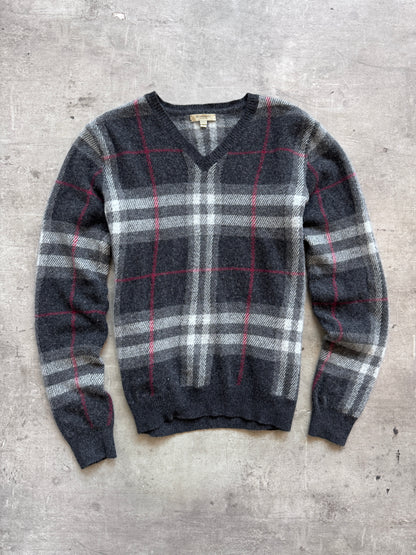 Burberry Black Nova Check Cashmere Knit Sweater