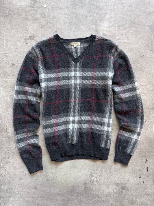 Burberry Black Nova Check Cashmere Knit Sweater
