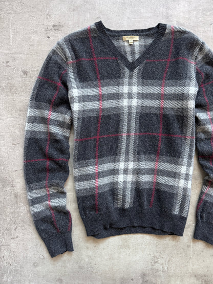 Burberry Black Nova Check Cashmere Knit Sweater