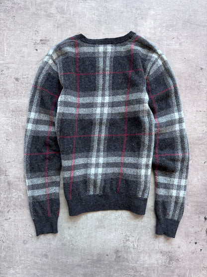 Burberry Black Nova Check Cashmere Knit Sweater