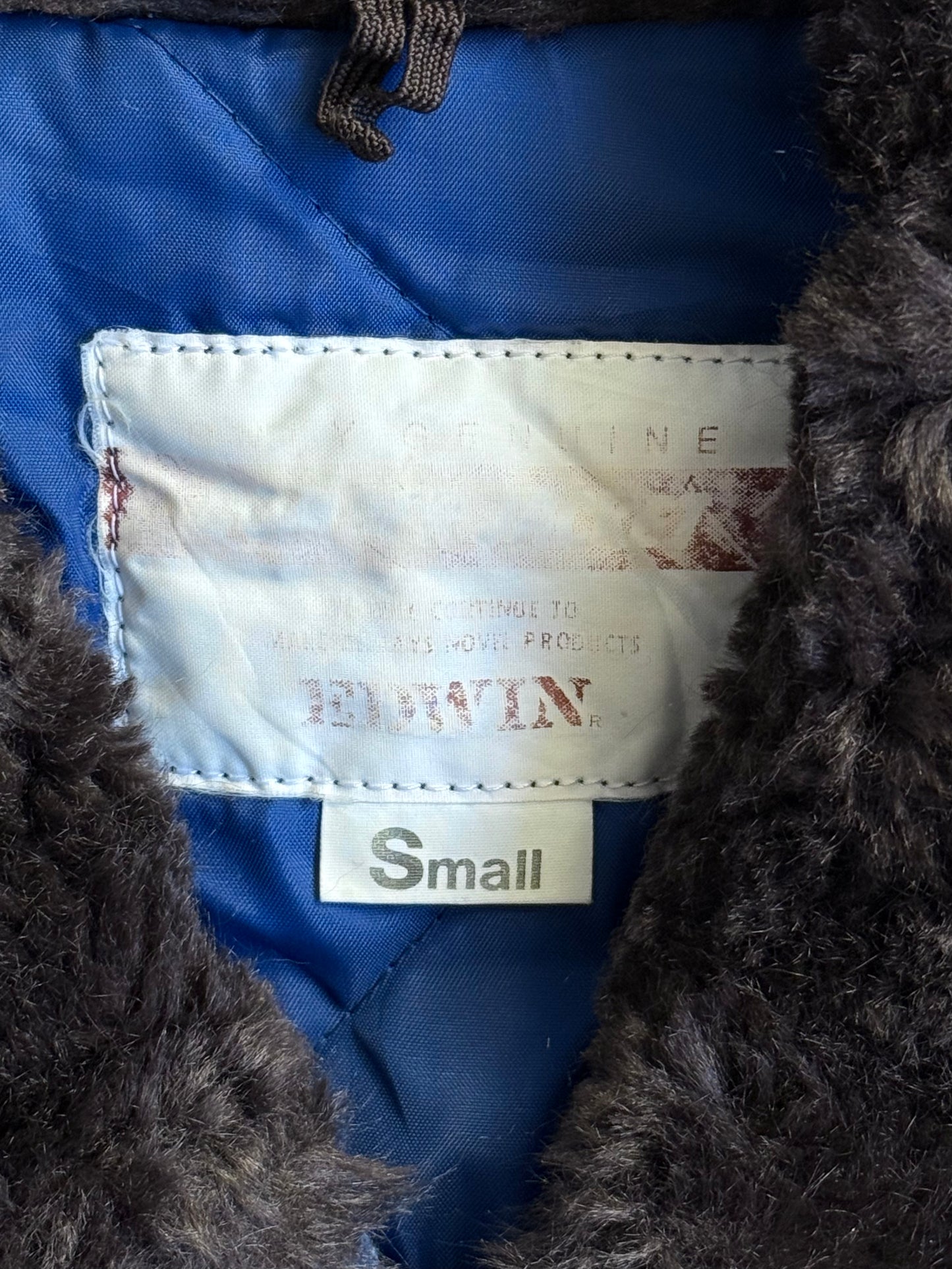 Edwin Faux Shearling Collar Denim Bomber Jacket (Sold As Seen)
