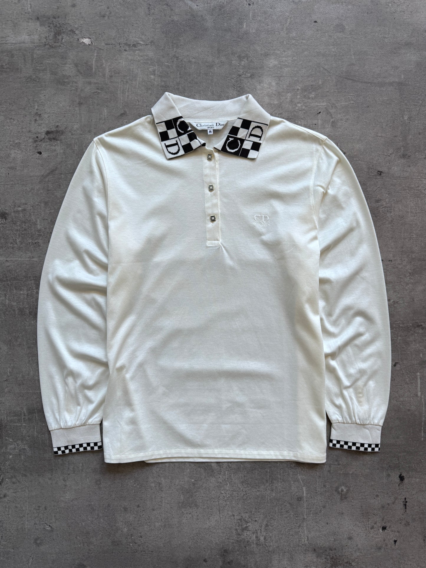 Christian Dior Logo Collar LS Polo Shirt