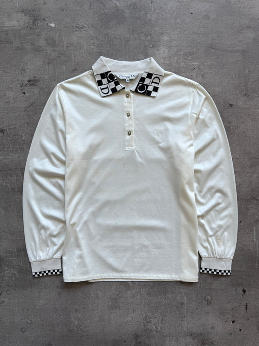Christian Dior Logo Collar LS Polo Shirt