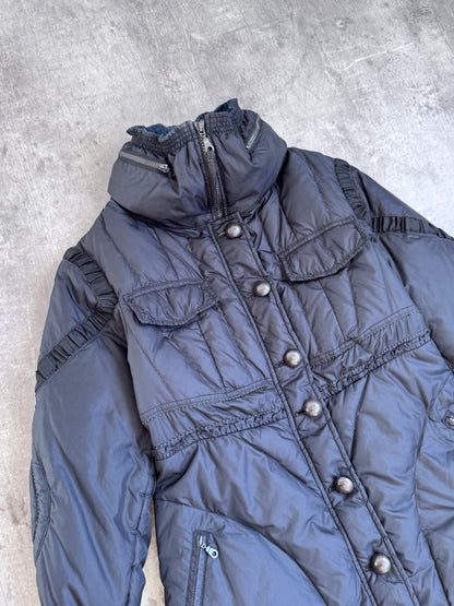 Marithe Francois Girbaud Ruffle Trimmed Fitted Puffer