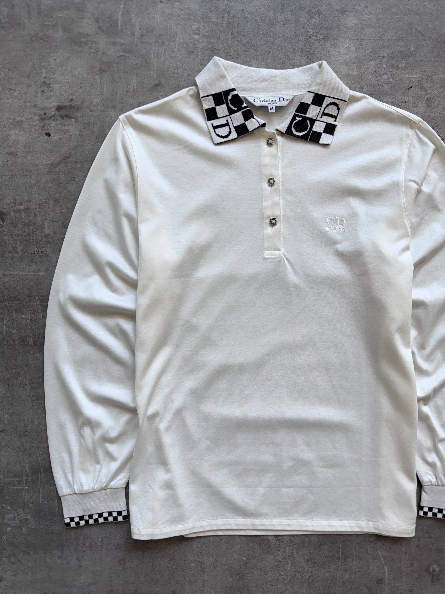 Christian Dior Logo Collar LS Polo Shirt