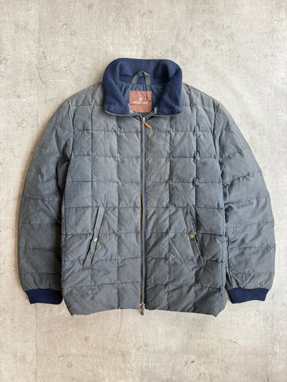 Moncler Navy Trim Grey Down Puffer Jacket
