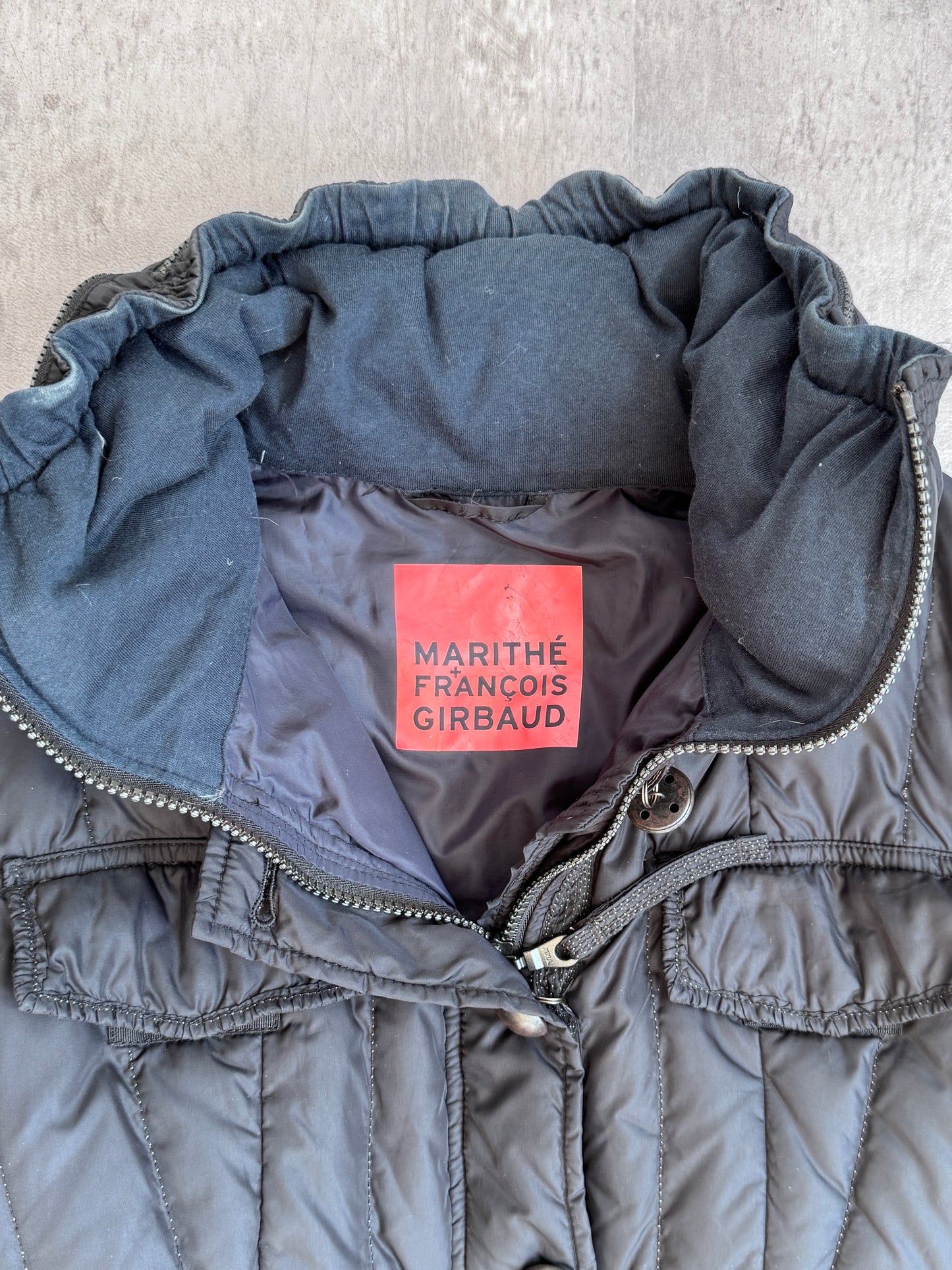 Marithe Francois Girbaud Ruffle Trimmed Fitted Puffer