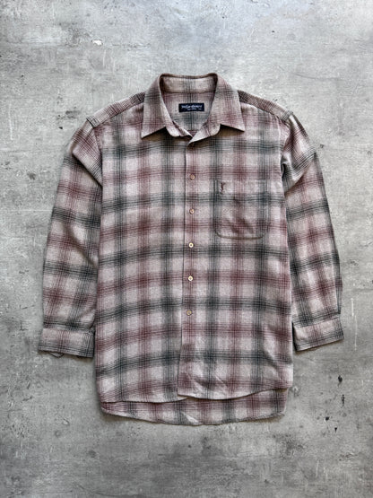 Yves Saint Laurent Brown Wool Blend Textured Overshirt