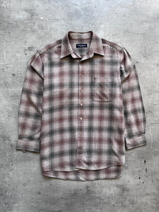 Yves Saint Laurent Brown Wool Blend Textured Overshirt