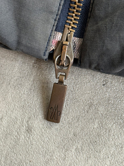 Moncler Navy Trim Grey Down Puffer Jacket