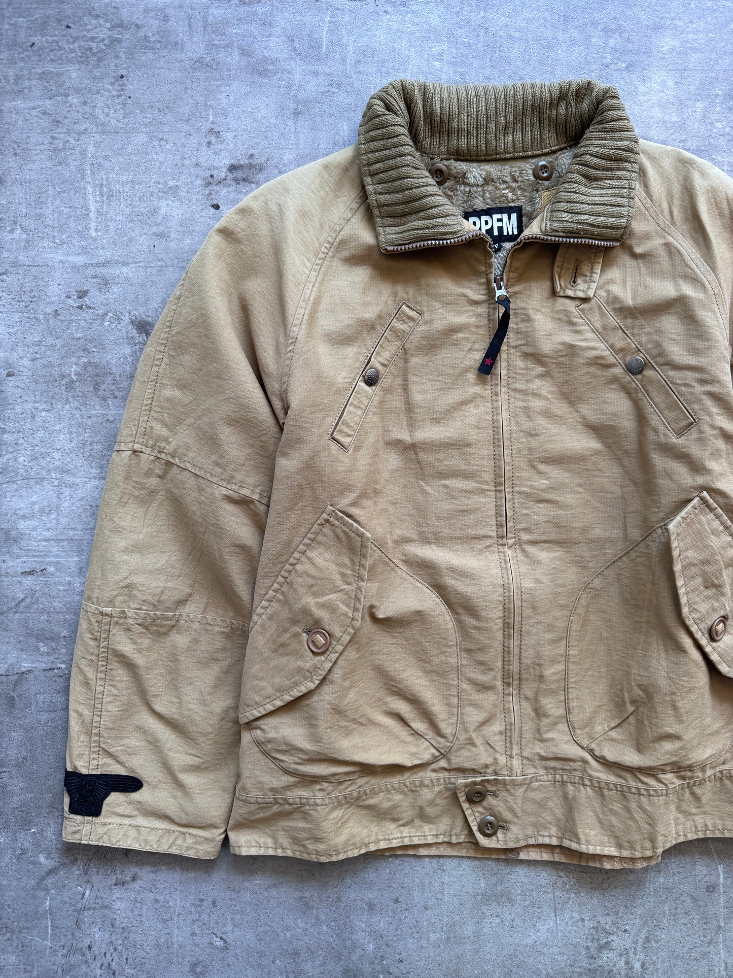 PPFM Sherpa Lined Camel Utility Cotton Jacket