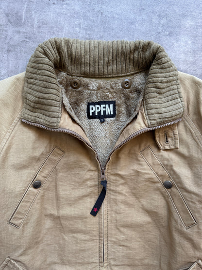 PPFM Sherpa Lined Camel Utility Cotton Jacket