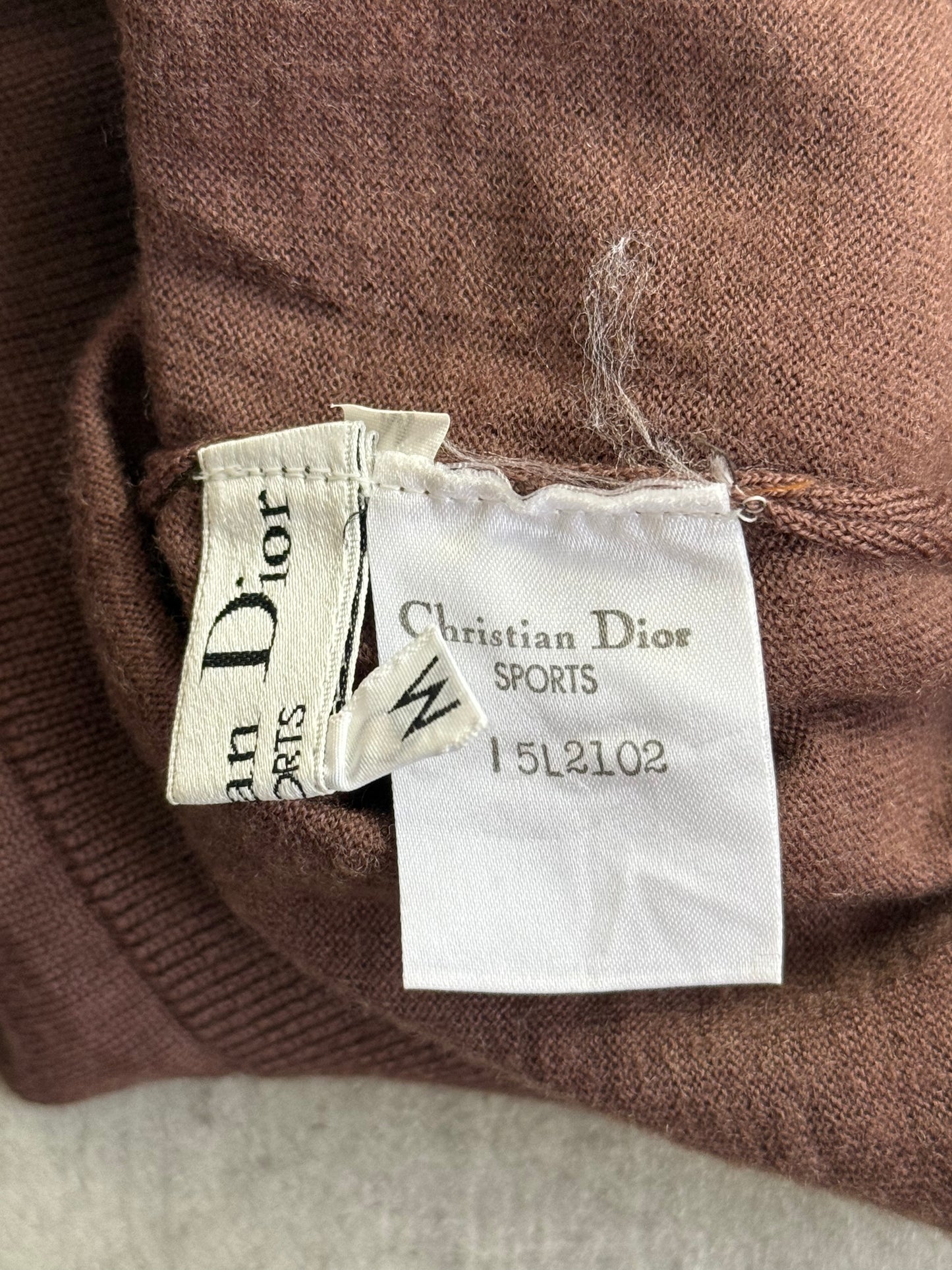 Christian Dior Fine Merino Wool Brown Roll Neck Jumper