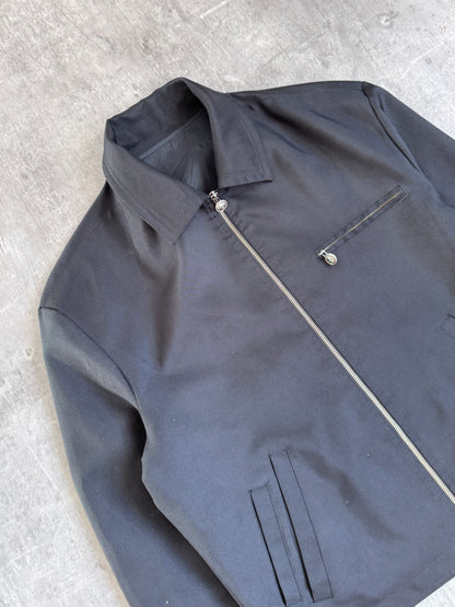 Versace Black Nylon Zip Up Harrington Jacket