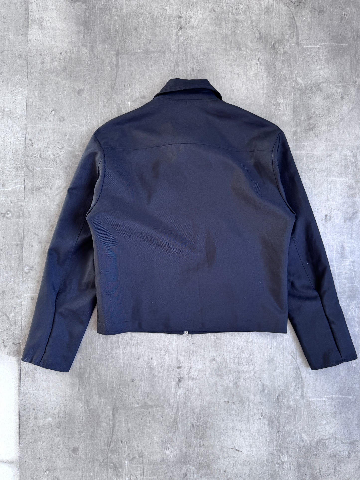 Versace Black Nylon Zip Up Harrington Jacket
