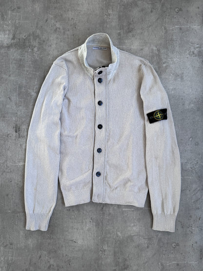 S/S 2008 Stone Island Button Down Grey Knitted Sweater