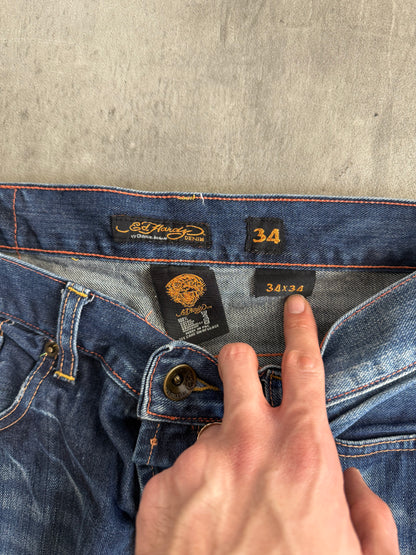 00s Ed Hardy Snake & Panther Embroidered Jeans